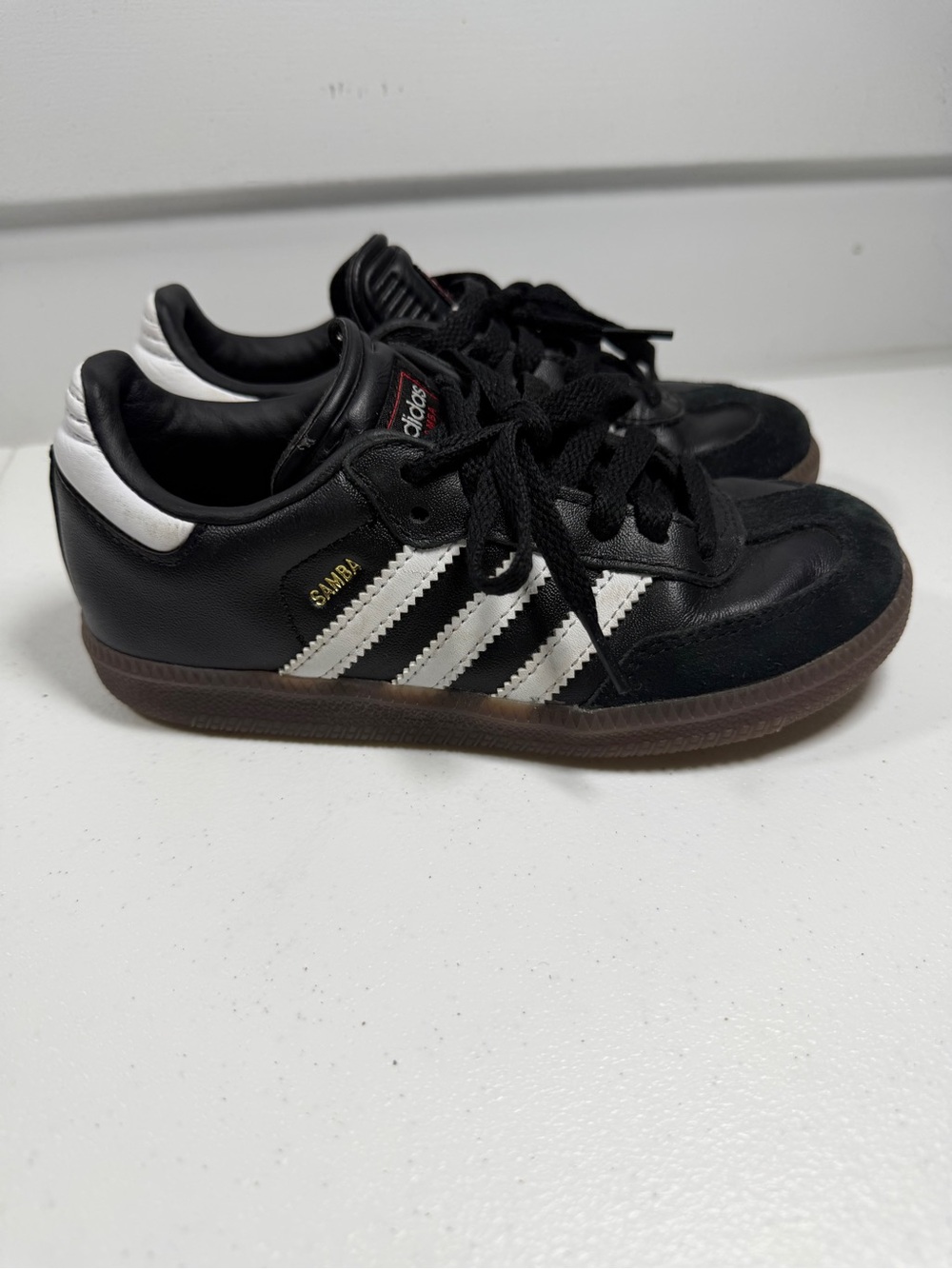 Adidas Kids Samba Leather Sneakers - Black/White